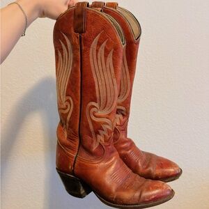 Vintage Tony Lama Red Cowboy Boots